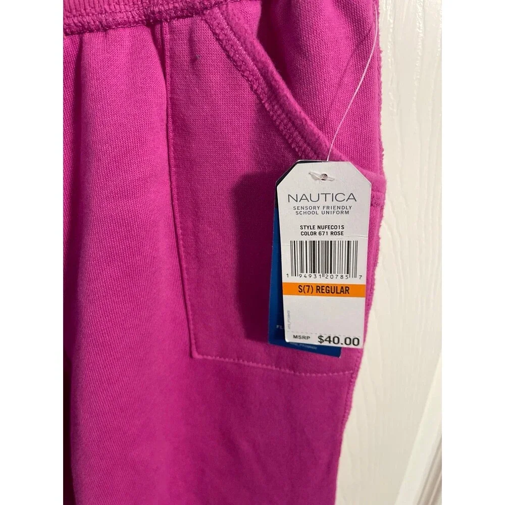 Nautica Sensory-Friendly Sweatpants Size 7 Rose New With Tags